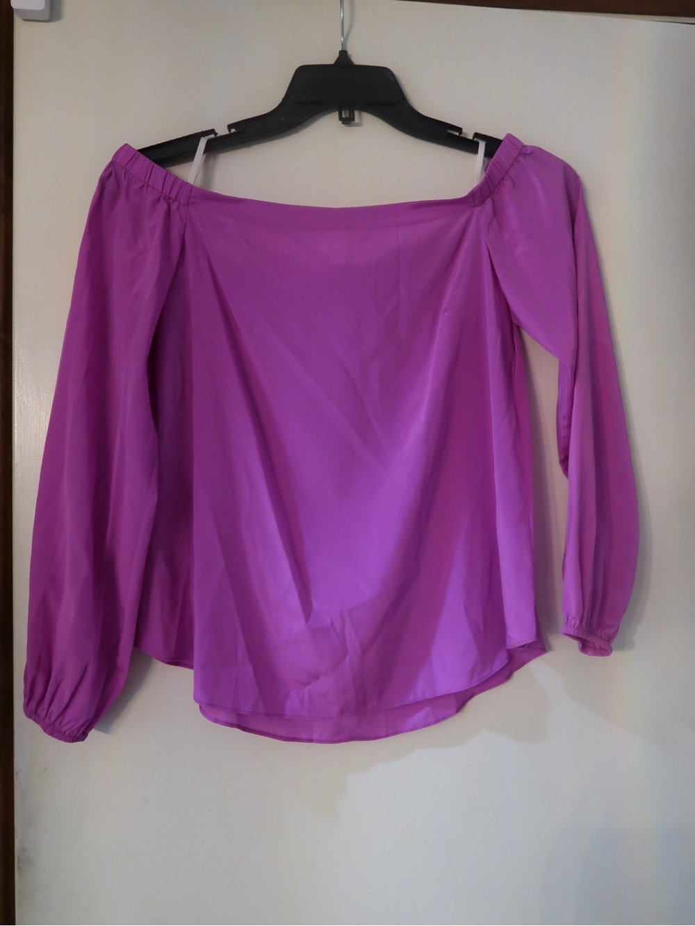 Lilly Pulitzer Off-Shoulder Long Sleeve Blouse in Bright Magenta